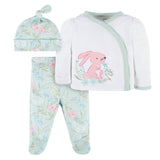 3-Piece Baby Girls Bunny Take Me Home Set-Gerber Childrenswear Wholesale