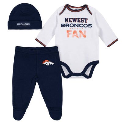 Baby Boys Denver Broncos 3-Piece Bodysuit, Pant and Cap Set-Gerber Childrenswear Wholesale