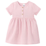 Infant & Toddler Girls Pink Gauze Dress-Gerber Childrenswear Wholesale