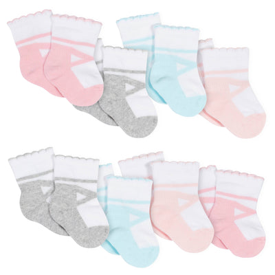 8-Pack Girls Ballet Slipper Jersey Crew Socks-Gerber Childrenswear Wholesale