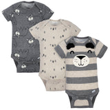3-Pack Baby Boys Bear Short Sleeve Onesies® Brand Bodysuits-Gerber Childrenswear Wholesale