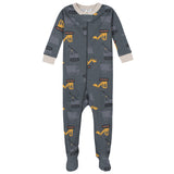 2-Pack Boys Dump Truck Snug Fit Footed Cotton Pajamas-Gerber Childrenswear Wholesale