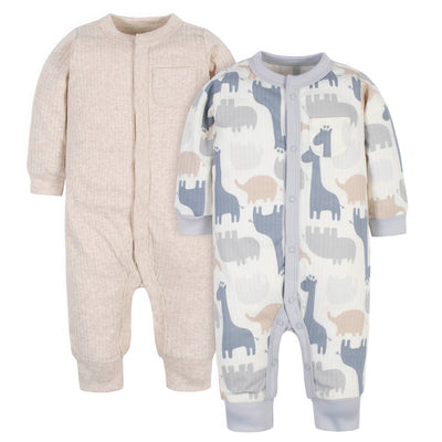 2-Pack Organic Baby Boys Jungle Coveralls-Gerber Childrenswear Wholesale