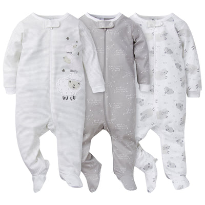 3-Pack Baby Neutral Lamb Sleep 'N Plays-Gerber Childrenswear Wholesale