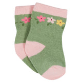 12-Pack Baby & Toddler Girls Floral Fox Jersey Crew Wiggle Proof® Socks-Gerber Childrenswear Wholesale