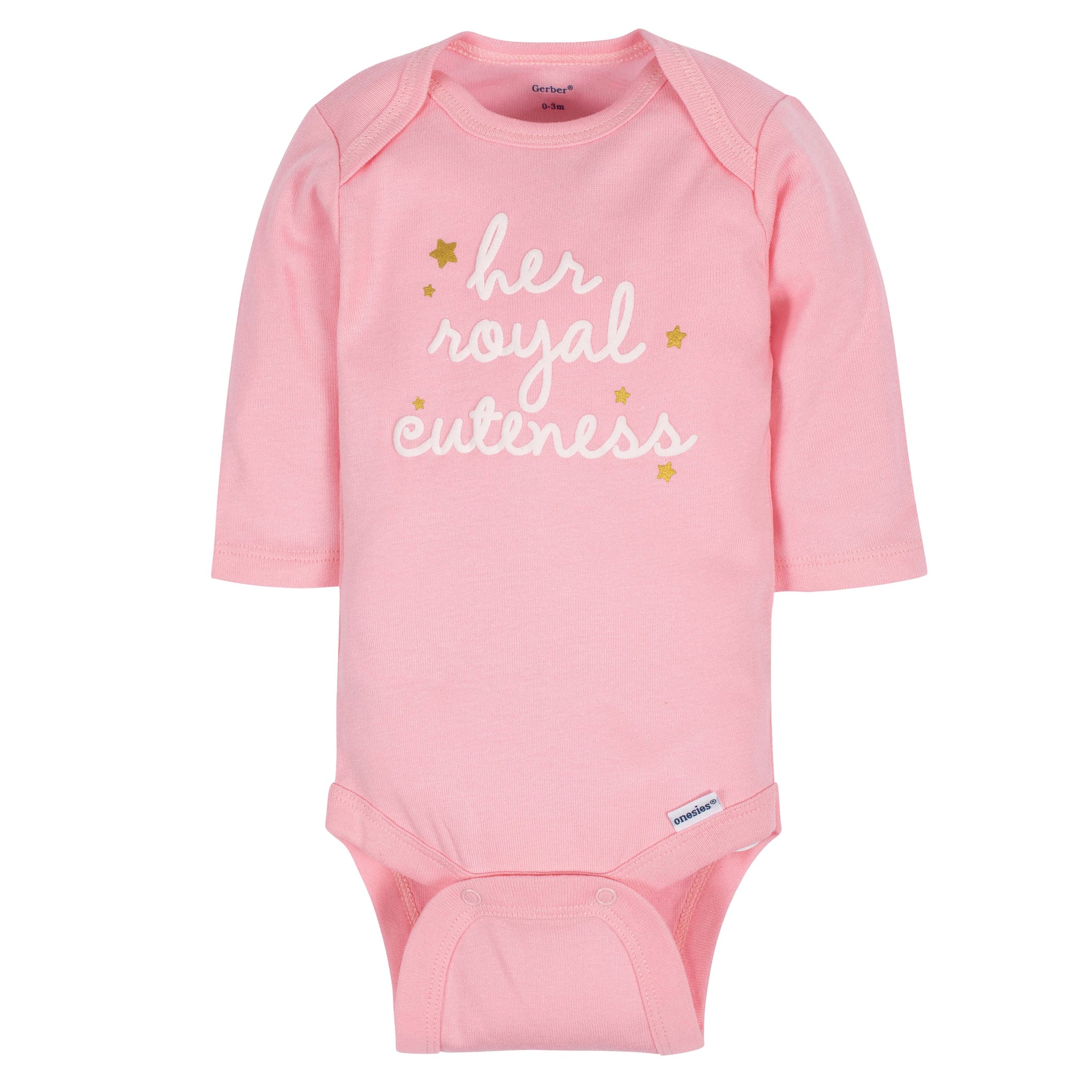 3-Pack Baby Girls Castle Long Sleeve Onesies® Bodysuits-Gerber Childrenswear Wholesale