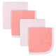 4-Pack Girls Pink & Coral Woven Washcloths-Gerber Childrenswear Wholesale