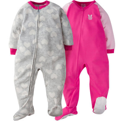 Gerber Toddler Girl 2-pack Bunny Blanket Sleeper-Gerber Childrenswear Wholesale