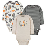 3-Pack Baby Boys Bears Long Sleeve Onesies® Bodysuits-Gerber Childrenswear Wholesale