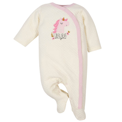 Gerber Baby Girls' Quilted Unicorn Sleep 'n Play-Gerber Childrenswear Wholesale