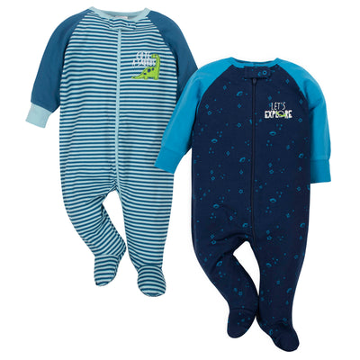 2-Pack Baby Boys Dinosaur and Space Sleep N' Plays-Gerber Childrenswear Wholesale