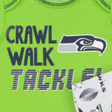 3-Pack Seattle Seahawks Short Sleeve Bodysuits-Gerber Childrenswear Wholesale