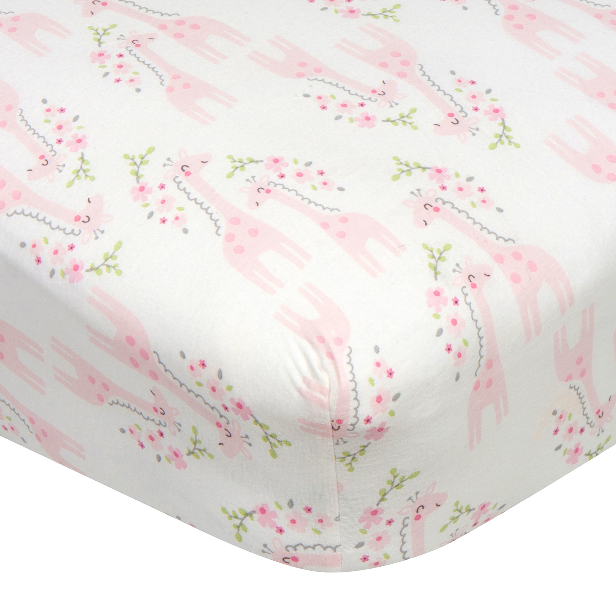 Baby Girls Mommy & Me Giraffe Fitted Crib Sheet-Gerber Childrenswear Wholesale