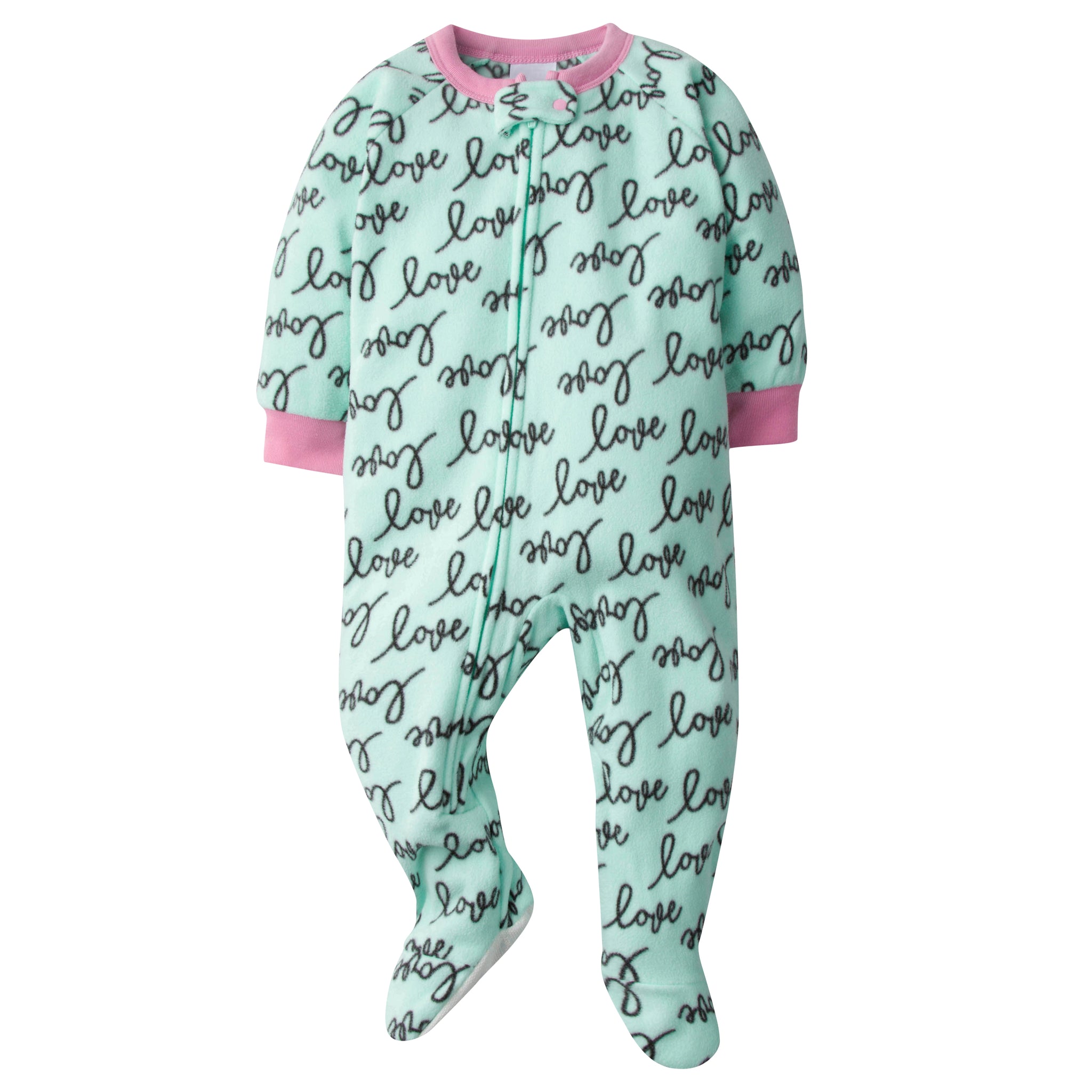 Baby Girls Love Fleece Pajamas-Gerber Childrenswear Wholesale