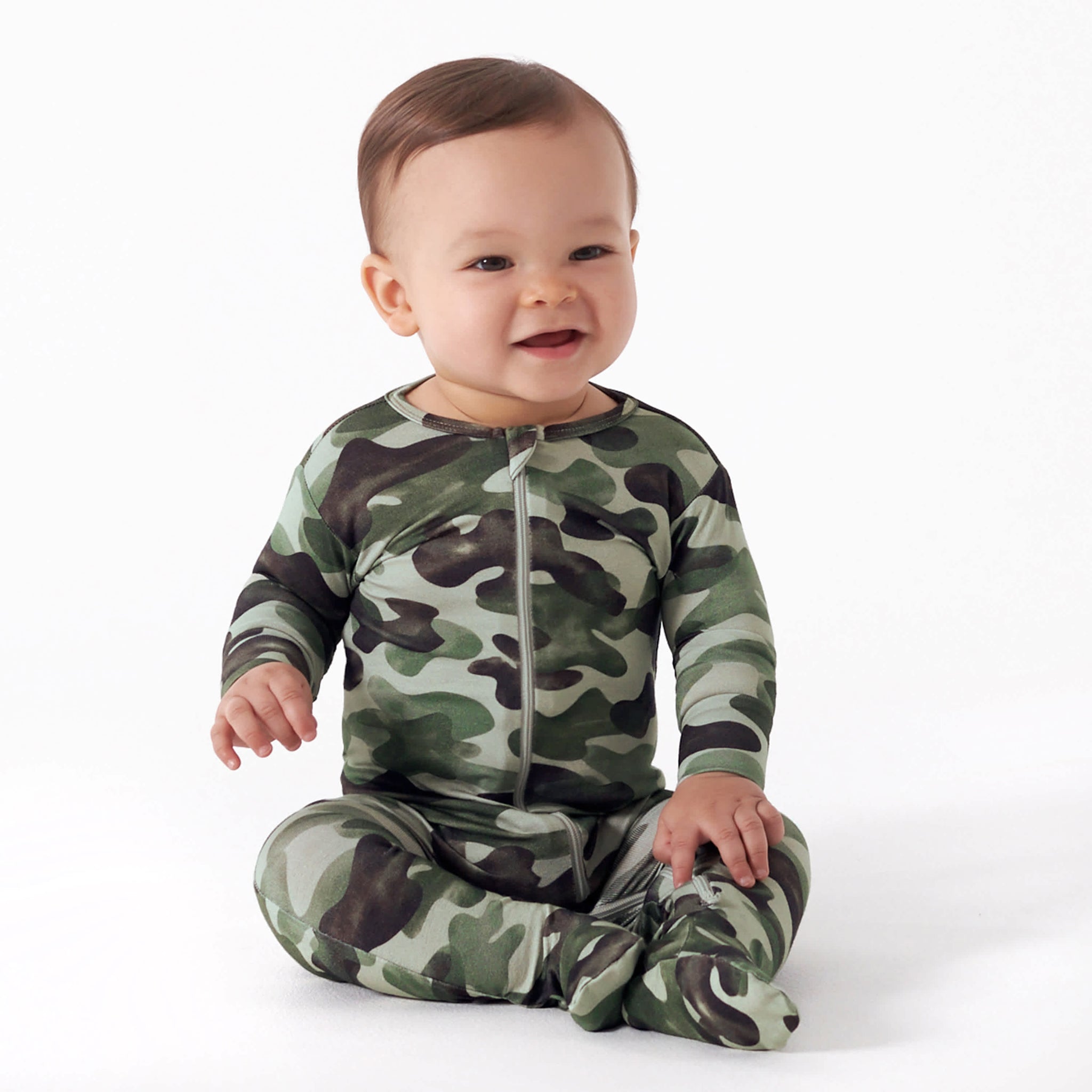 Baby & Toddler Hide & Seek Camo Buttery Soft Viscose Made from Eucalyptus Snug Fit Footed Pajamas-Gerber Childrenswear Wholesale