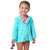 Baby & Toddler Girls Aqua Hooded Zip Front Terry Coverup-Gerber Childrenswear Wholesale