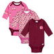 3-Pack Baby Girls Fox Thermal Long Sleeve Onesies® Bodysuits-Gerber Childrenswear Wholesale