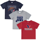 3-Pack Boys Texans Short Sleeve Tees-Gerber Childrenswear Wholesale