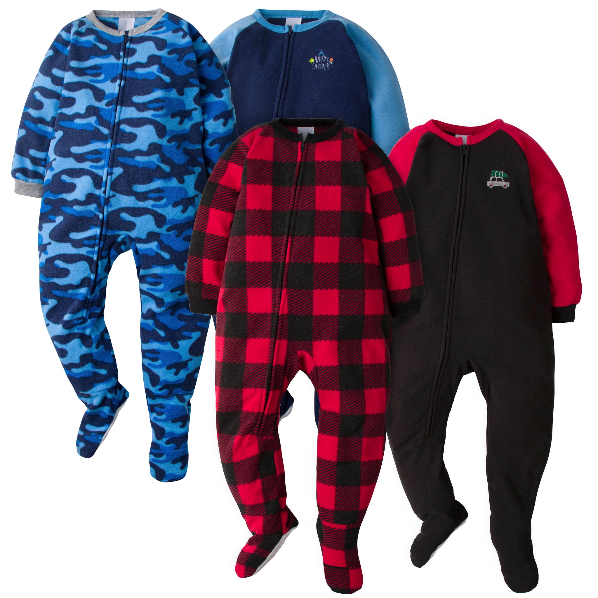 4-Pack Toddler Boys Camo & Plaid Blanket Sleepers-Gerber Childrenswear Wholesale