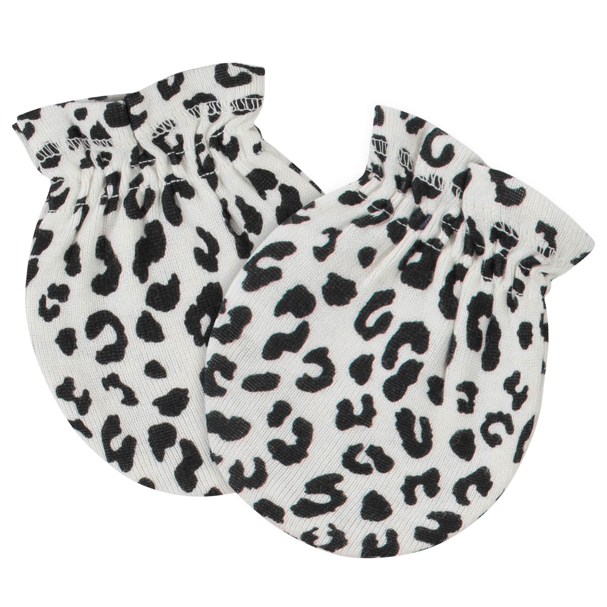 4-Pack Baby Girls Leopard No Scratch Mittens-Gerber Childrenswear Wholesale
