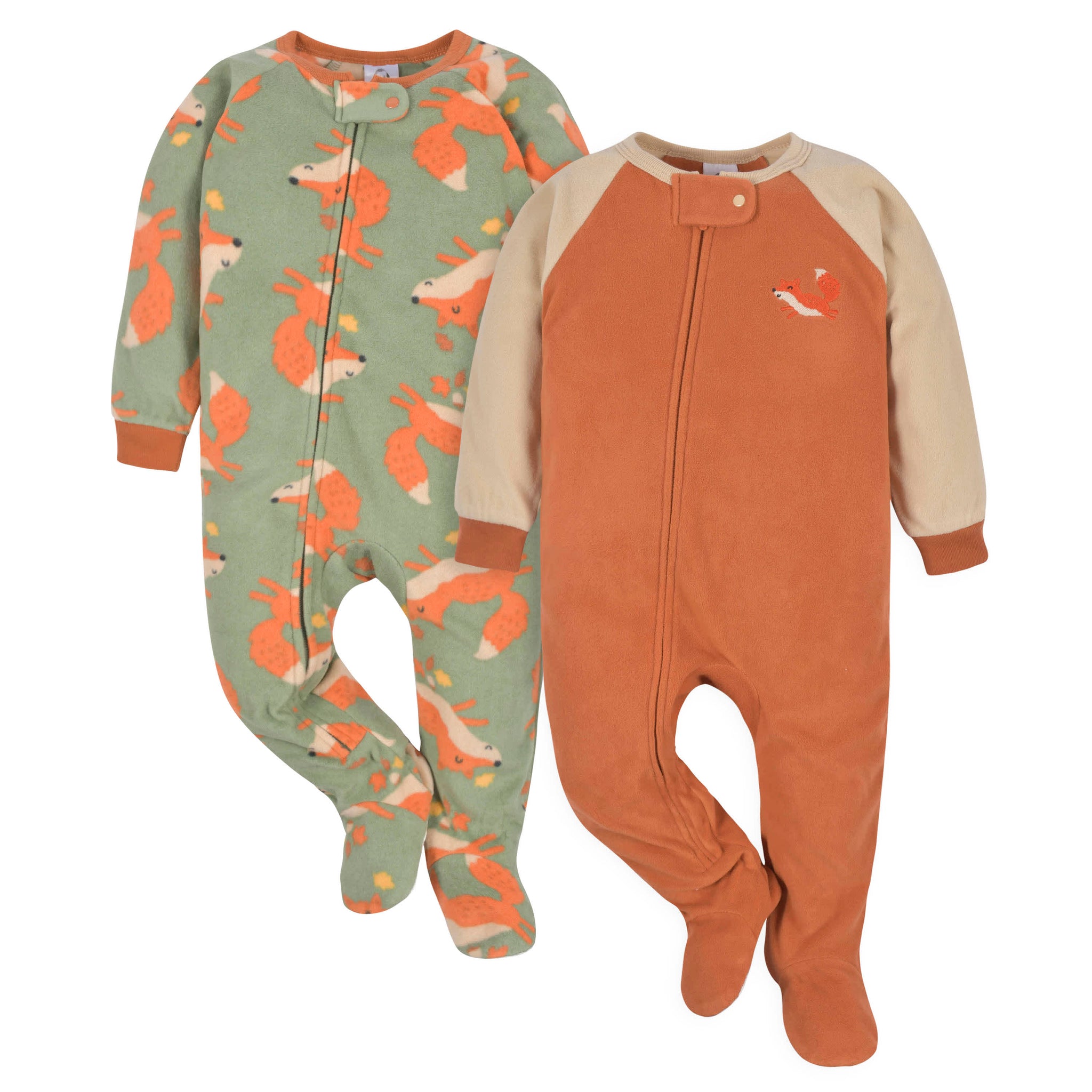 2-Pack Baby & Toddler Boys Green Fox Fleece Pajamas-Gerber Childrenswear Wholesale