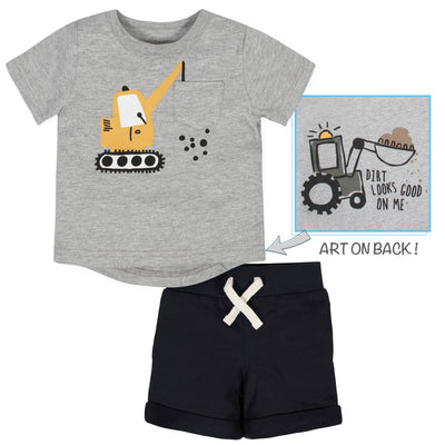 2-Piece Boys Crane Shorts Set-Gerber Childrenswear Wholesale