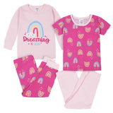 4-Piece Girls Rainbows Snug Fit Cotton Pajamas-Gerber Childrenswear Wholesale