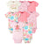 8-Pack Baby Girls Princess Short Sleeve Onesies® Brand Bodysuits-Gerber Childrenswear Wholesale