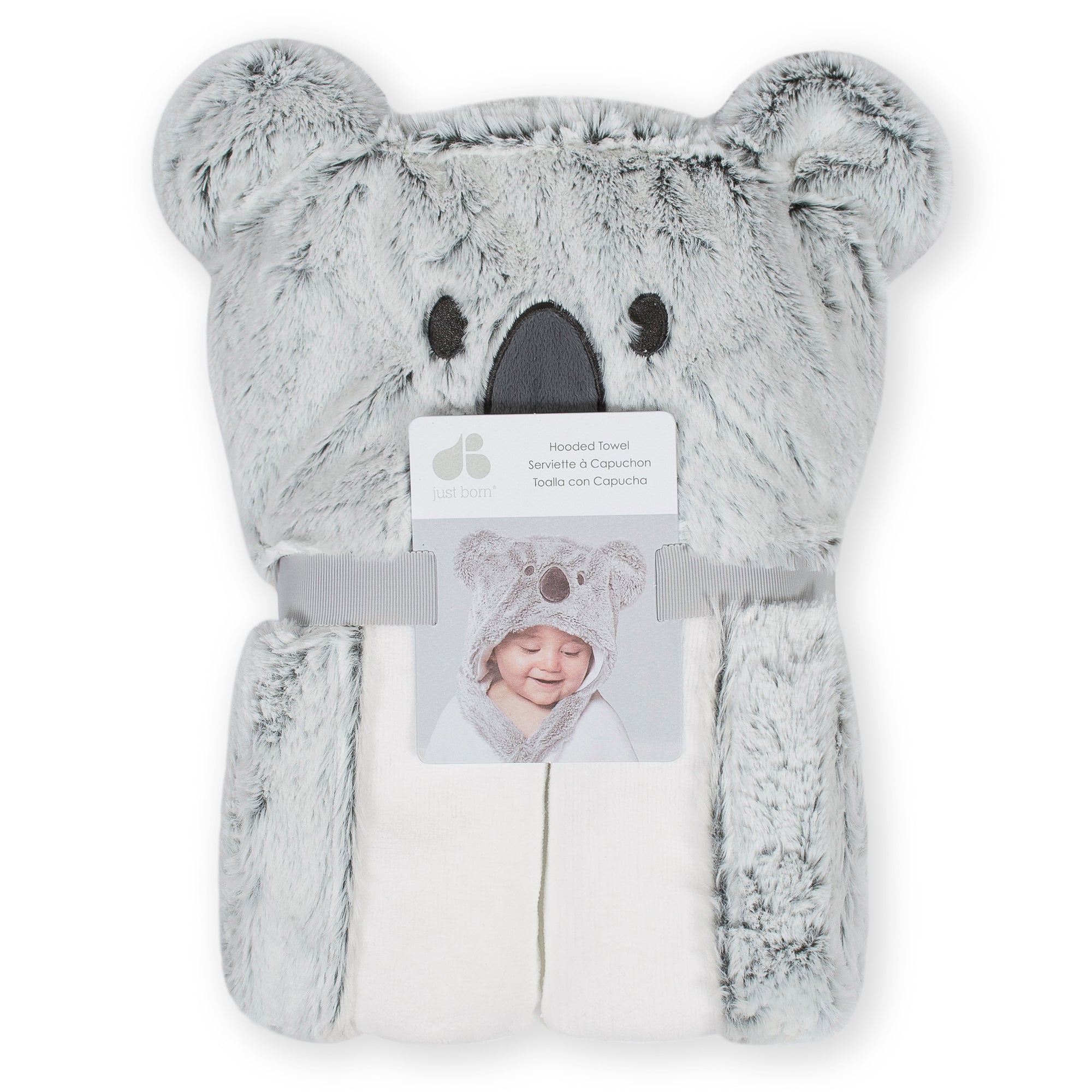 Baby Neutral Koala Cuddle Plush Hooded Bath Wrap-Gerber Childrenswear Wholesale