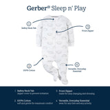 3-Pack Baby Boys Fox Sleep N Plays-Gerber Childrenswear Wholesale
