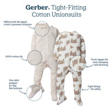 2-Pack Girls Deer Snug Fit Footed Cotton Pajamas-Gerber Childrenswear Wholesale