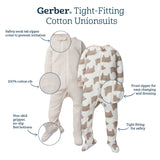 2-Pack Baby Girls Leopard Snug Fit Footed Pajamas-Gerber Childrenswear Wholesale