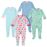 4-Pack Baby Girls Camping/Sea Snug Fit Pajamas-Gerber Childrenswear Wholesale