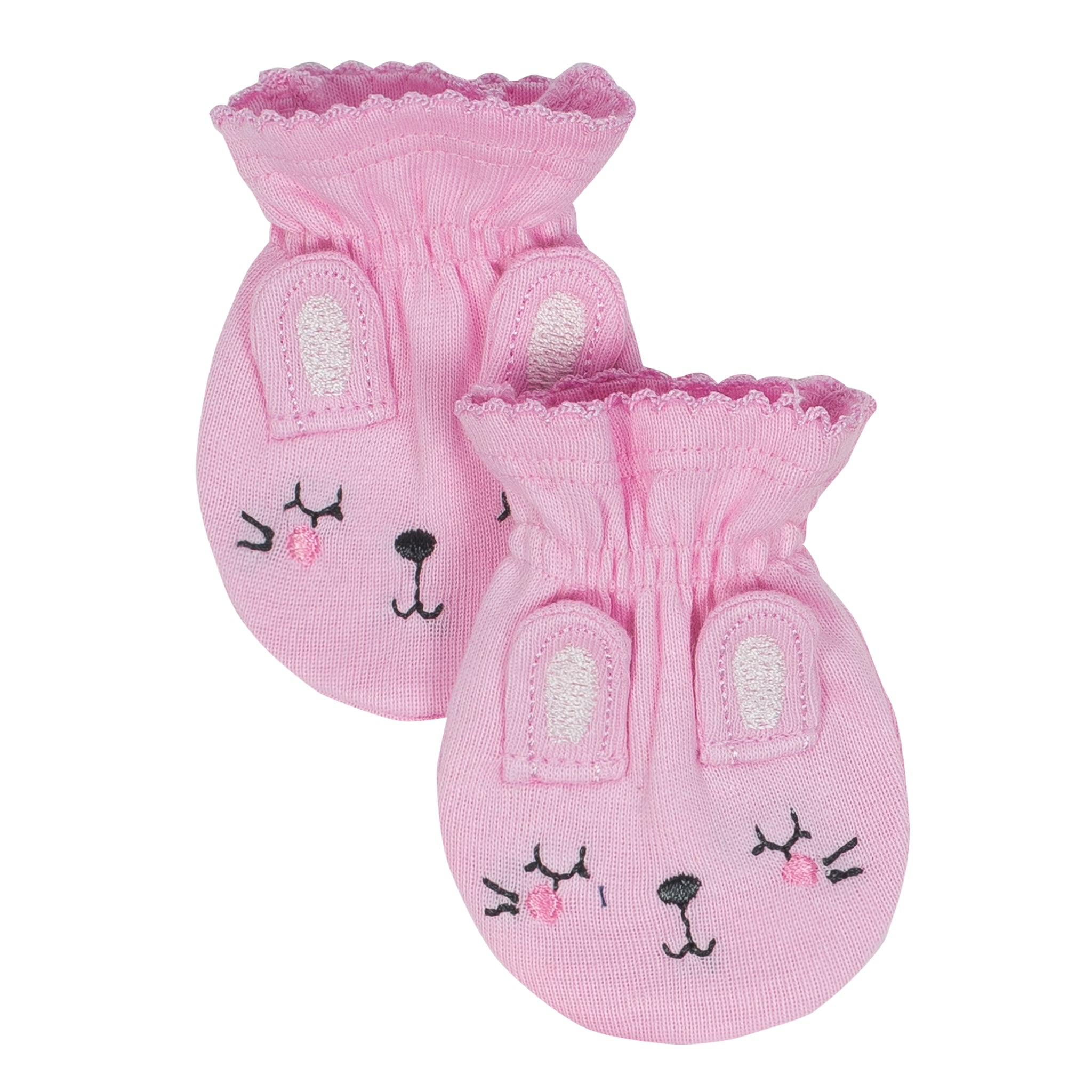 Just Born® 4-Pack Baby Girls Bunny Organic Mittens-Gerber Childrenswear Wholesale