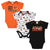 3-Pack Cincinatti Bengals Short Sleeve Bodysuits-Gerber Childrenswear Wholesale