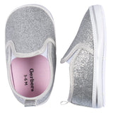 Baby Girls Silver Glitter Slip-On Sneaker-Gerber Childrenswear Wholesale