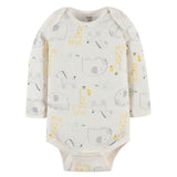 3-Pack Baby Neutral Elephants & Giraffes Long Sleeve Onesies® Bodysuits-Gerber Childrenswear Wholesale