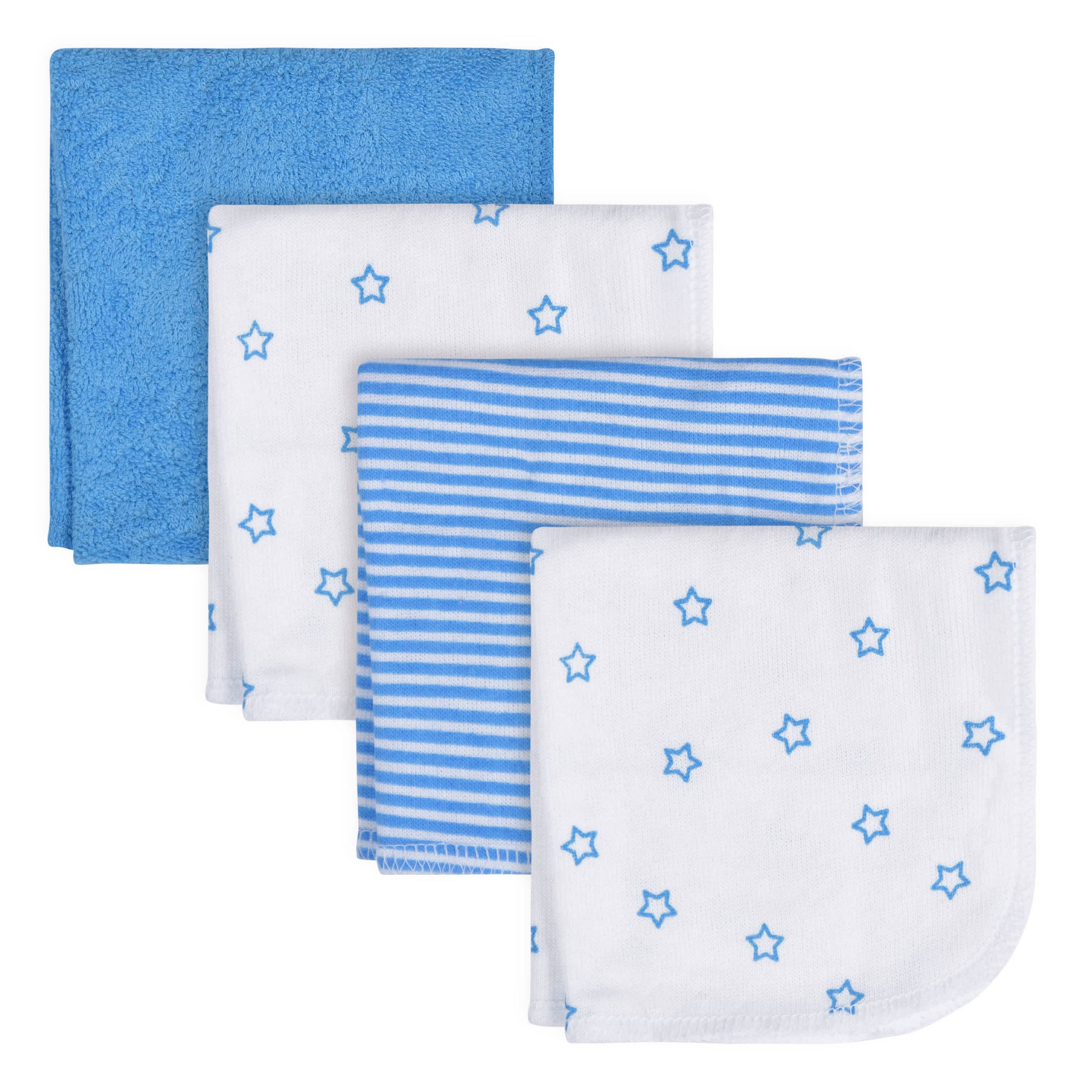 4-Pack Baby Boys Stars Washcloths-Gerber Childrenswear Wholesale