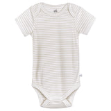 3-Pack Baby Neutral Natural Leaves Short Sleeve Bodysuits-Gerber Childrenswear Wholesale