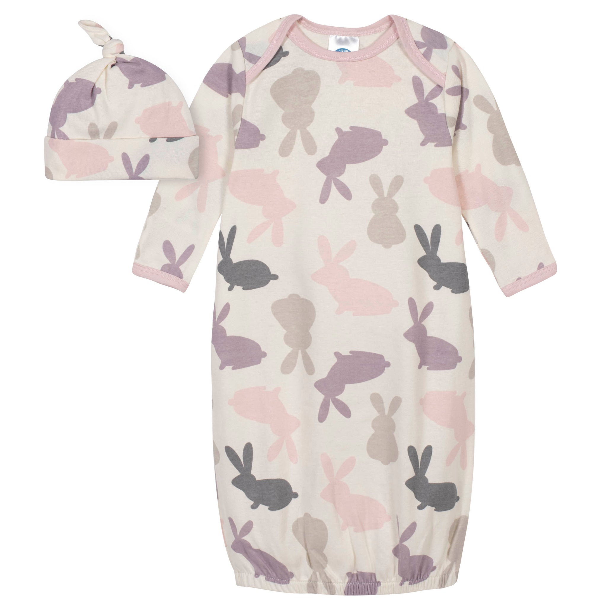 2-Piece Baby Girls Bunny Gown and Cap Set-Gerber Childrenswear Wholesale