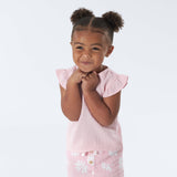 Infant & Toddler Girls Pink Gauze Flutter Sleeve Top-Gerber Childrenswear Wholesale
