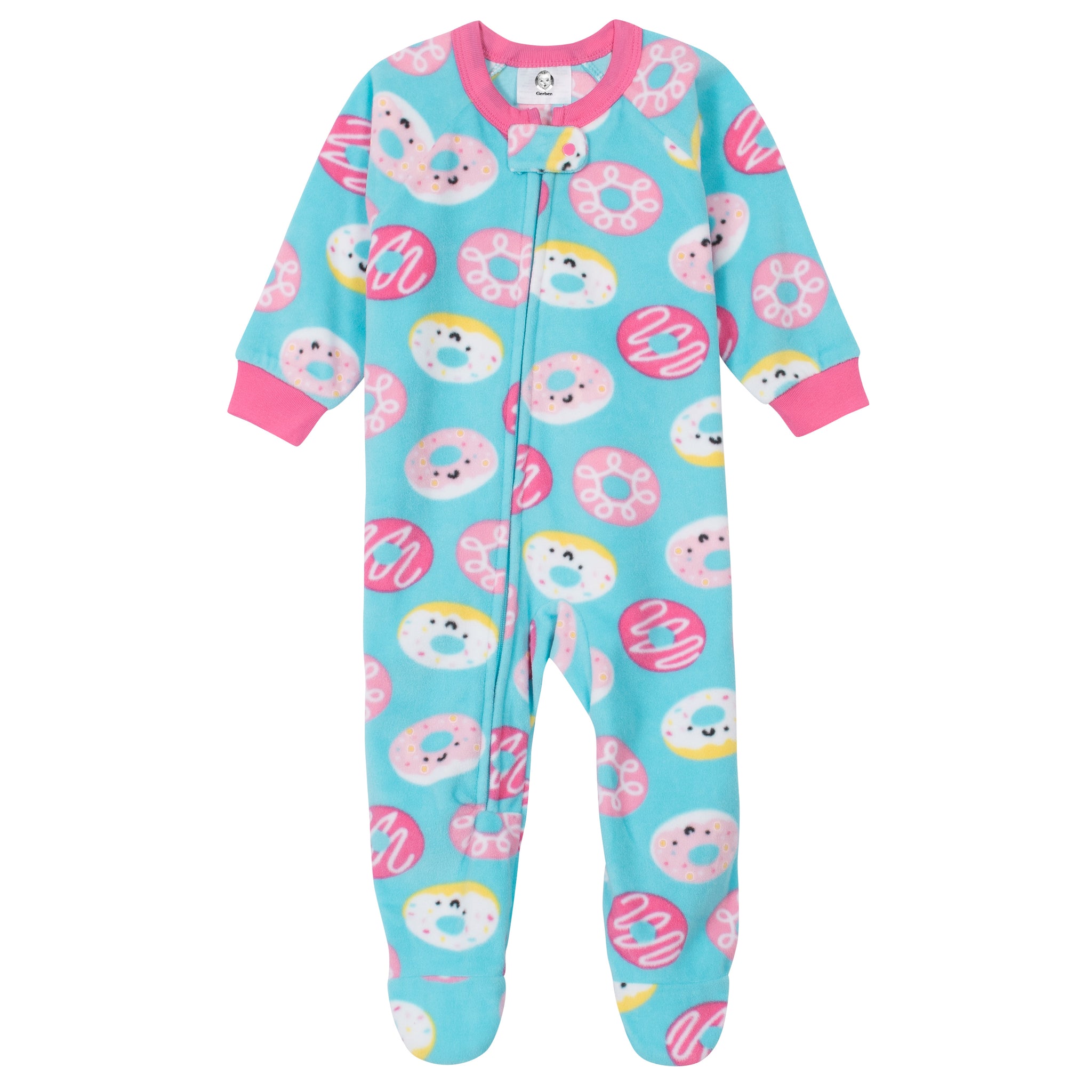 Baby Girls Donuts Fleece Pajamas-Gerber Childrenswear Wholesale