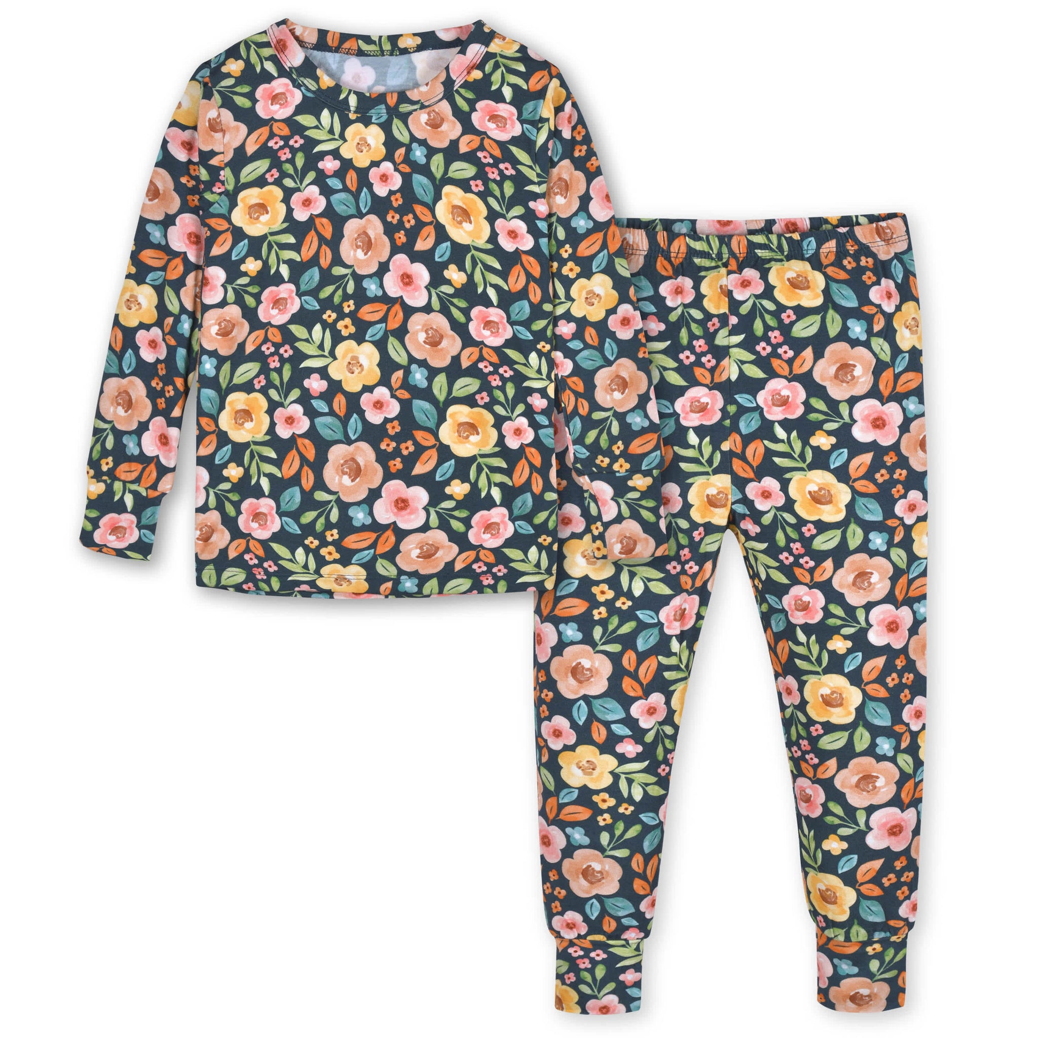 2-Piece Infant & Toddler Girls Midnight Floral Buttery Soft Viscose Made from Eucalyptus Snug Fit Pajamas-Gerber Childrenswear Wholesale