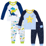 4-Piece Toddler Boys ZZZZZ & Dino Organic Pajamas-Gerber Childrenswear Wholesale
