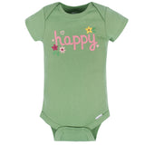 8-Pack Baby Girls Floral Fox Short Sleeve Onesies® Bodysuits-Gerber Childrenswear Wholesale