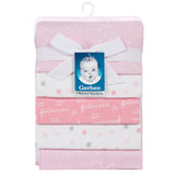 5-Pack Girls Pink Princess Flannel Blankets-Gerber Childrenswear Wholesale