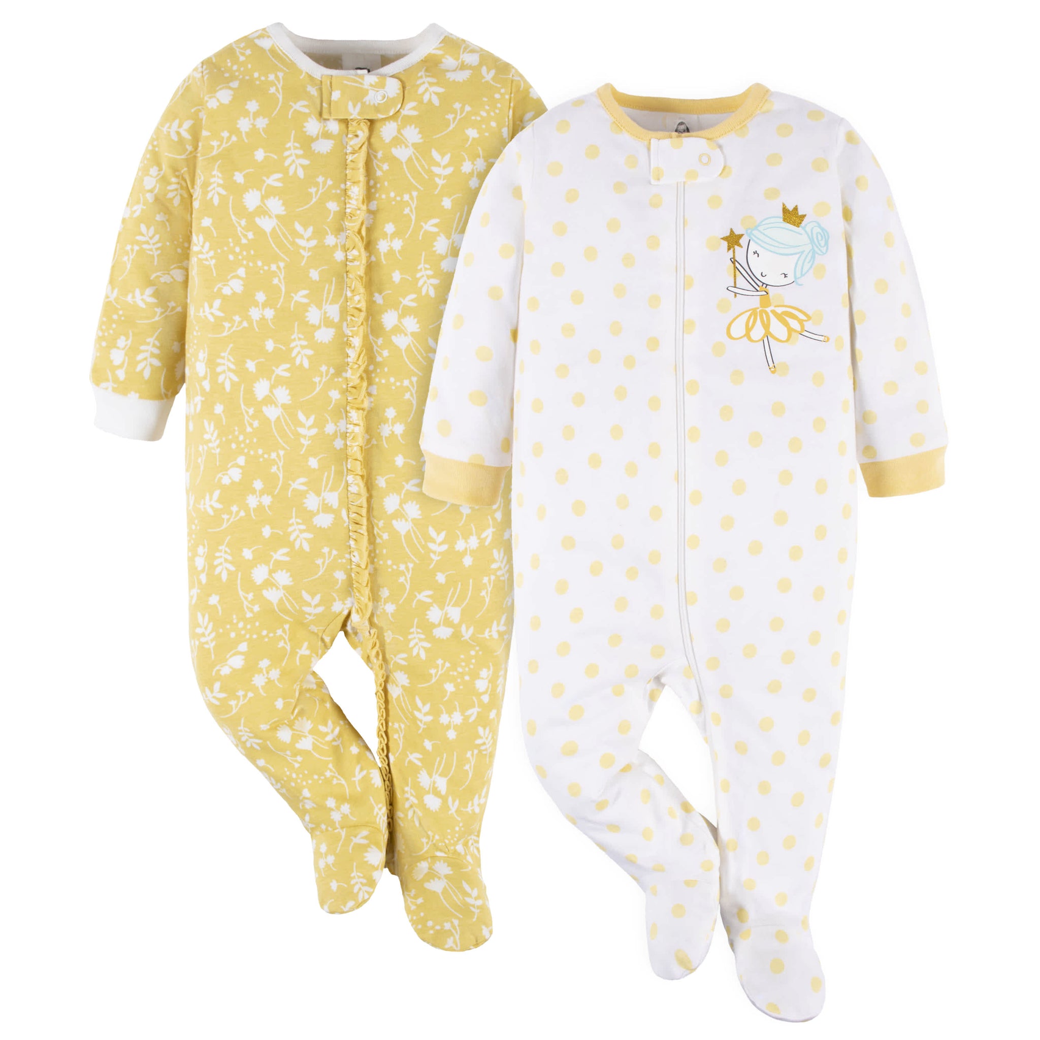 2-Pack Baby Girls Yellow Garden Sleep 'N Plays-Gerber Childrenswear Wholesale