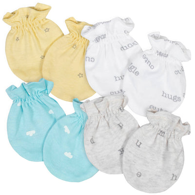 4-Pack Baby Neutral "Hugs" No Scratch Mittens Set-Gerber Childrenswear Wholesale