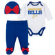 3-Piece Buffalo Bills Bodysuit, Pant, and Cap Set-Gerber Childrenswear Wholesale