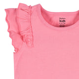 2-Pack Infant & Toddler Girls Pink & White Double Ruffle Tops-Gerber Childrenswear Wholesale